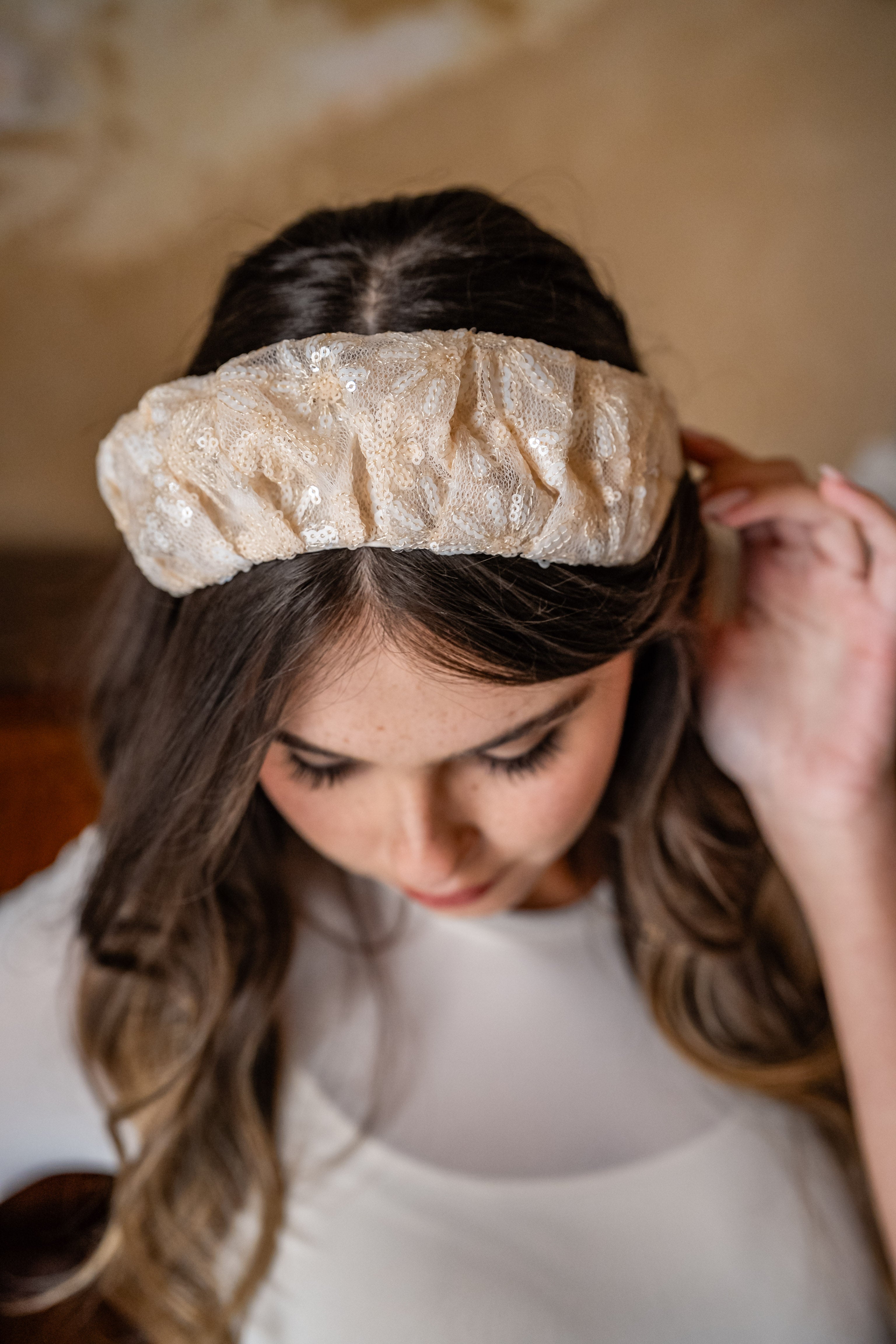 Cassia Sequin Daisies Headband