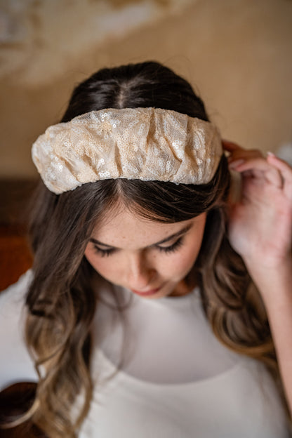 Cassia Sequin Daisies Headband