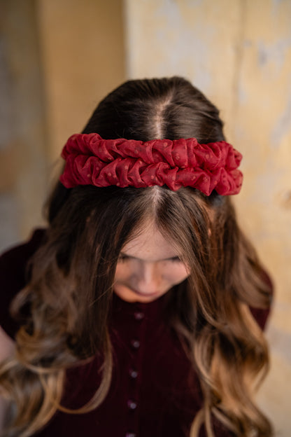 Renee Petite Burgundy Polka Dot Headband