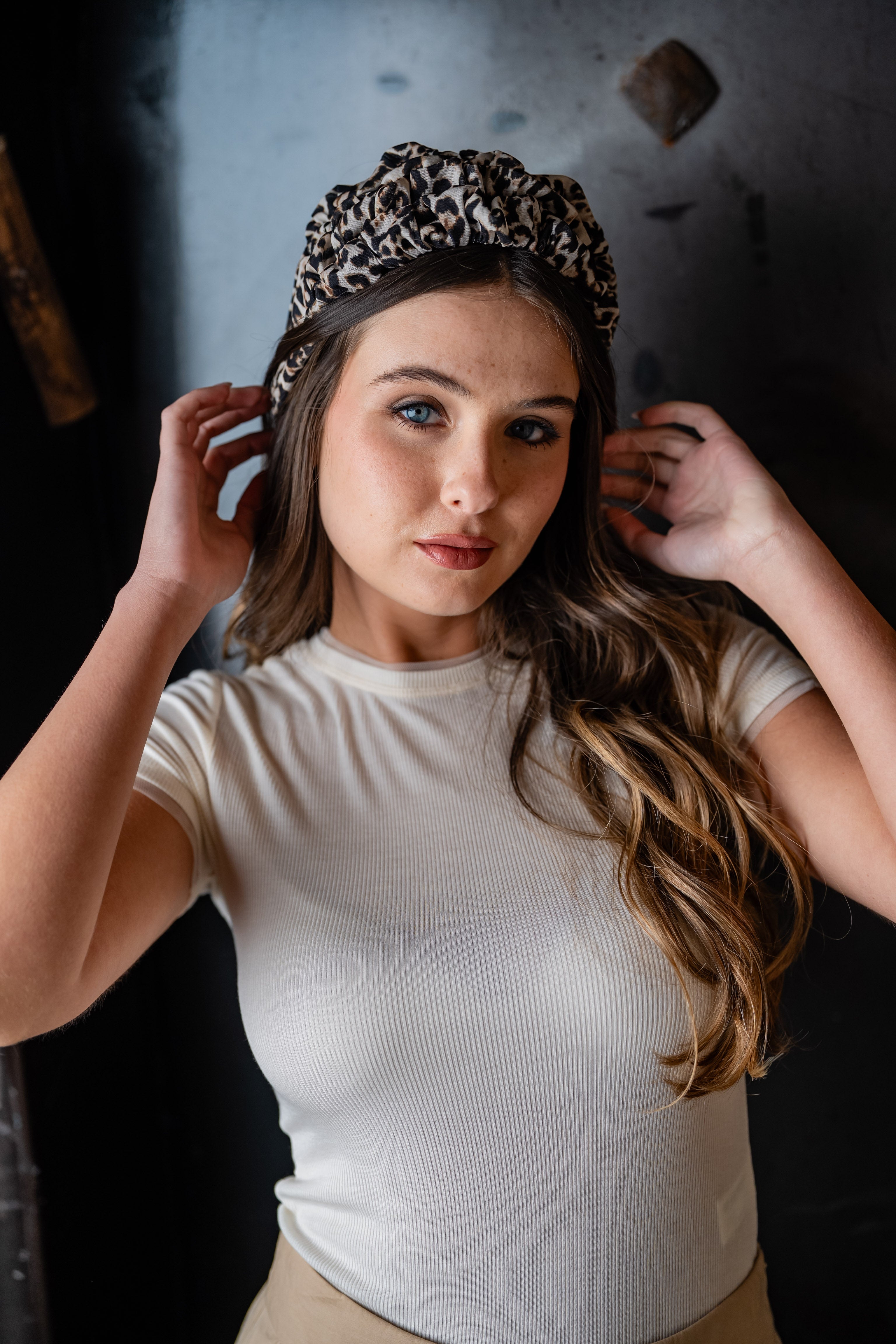 Renee Wide Wild Leopard Headband