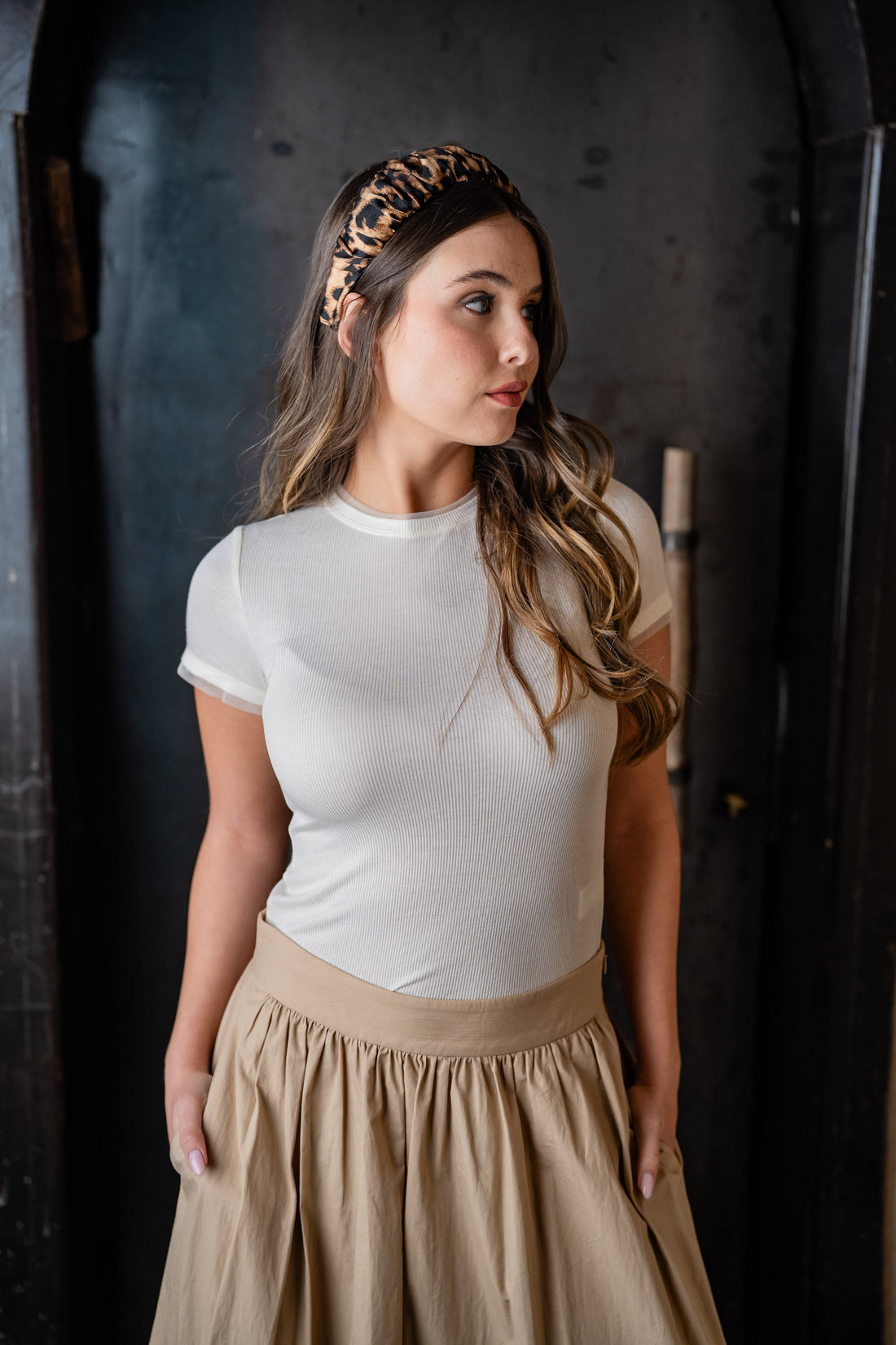 Mila Narrow Leopard Headband