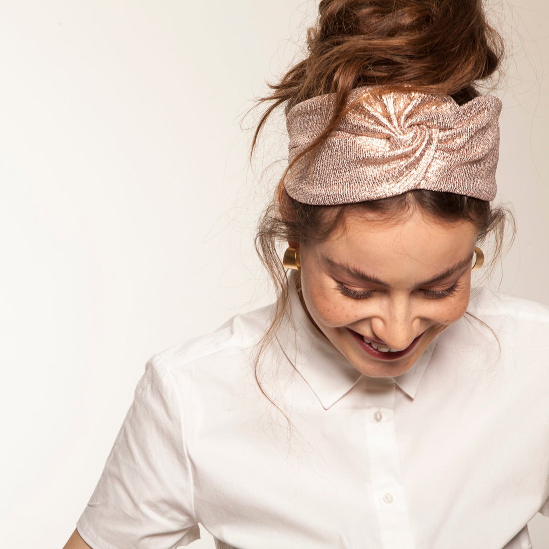 Velcro Lotus Headband, Rose Gold