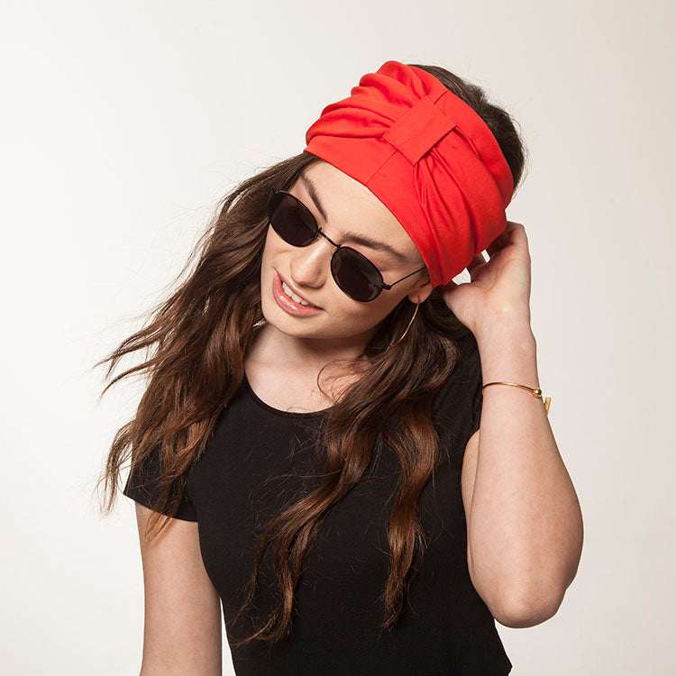 Mai Velcro Headband, Red