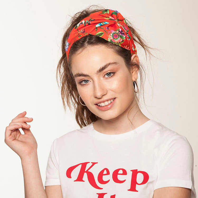 Narkis Headband, Red Floral