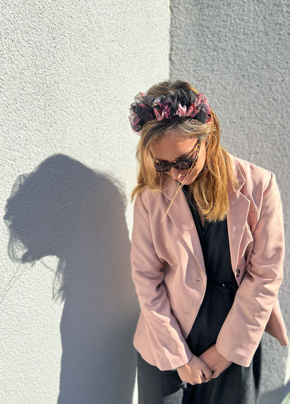 Renee Headband, Black Floral