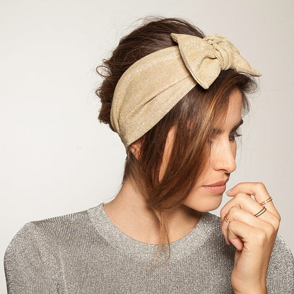 Velcro Playful Headband, Shimmery Gold