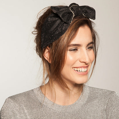 Velcro Playful Headband, Shimmery Black