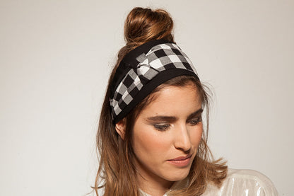 Twist, Tie-in-Back, Black &amp; White Checkered